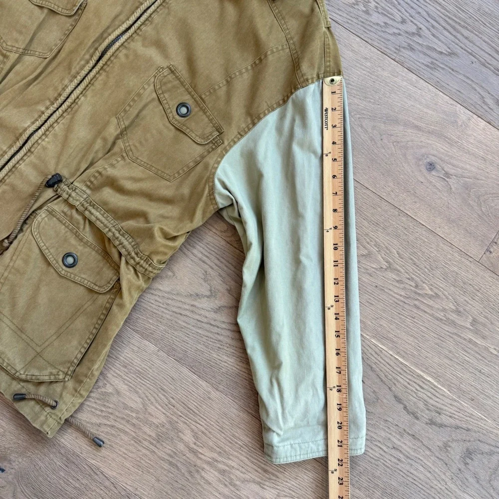Towne by London Fog Brown Tan Utility Field Jacket Women Large Full Zip Cargo